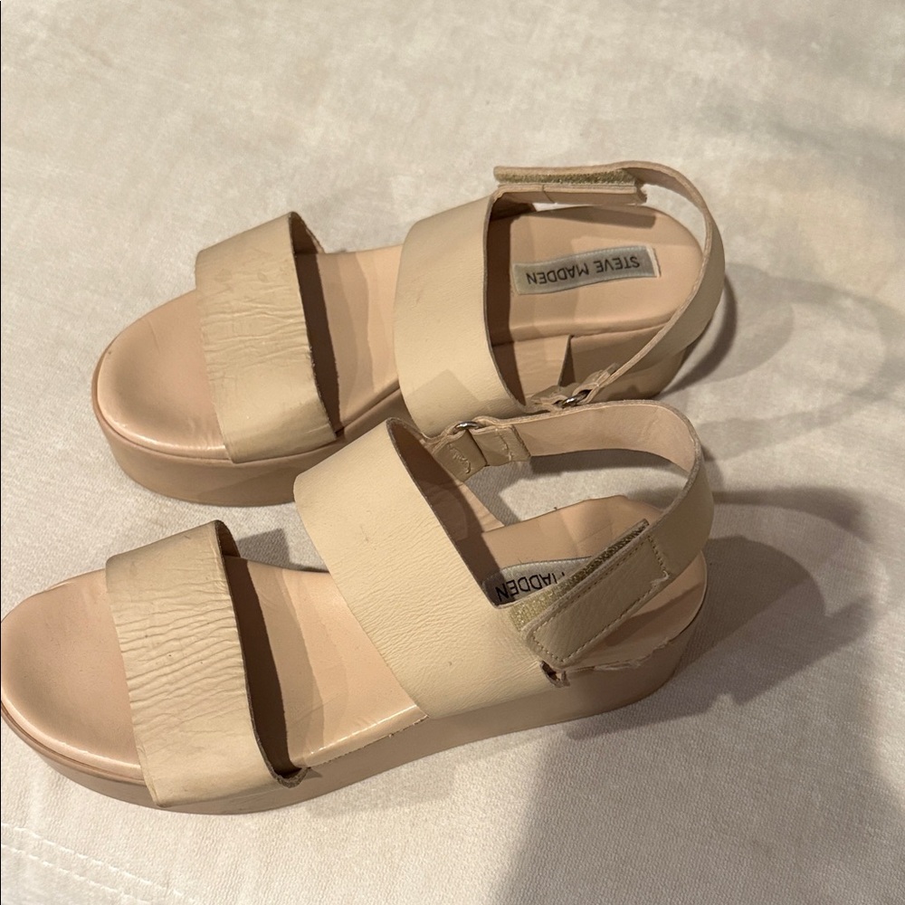 Steve Madden Beige Strap Sandals